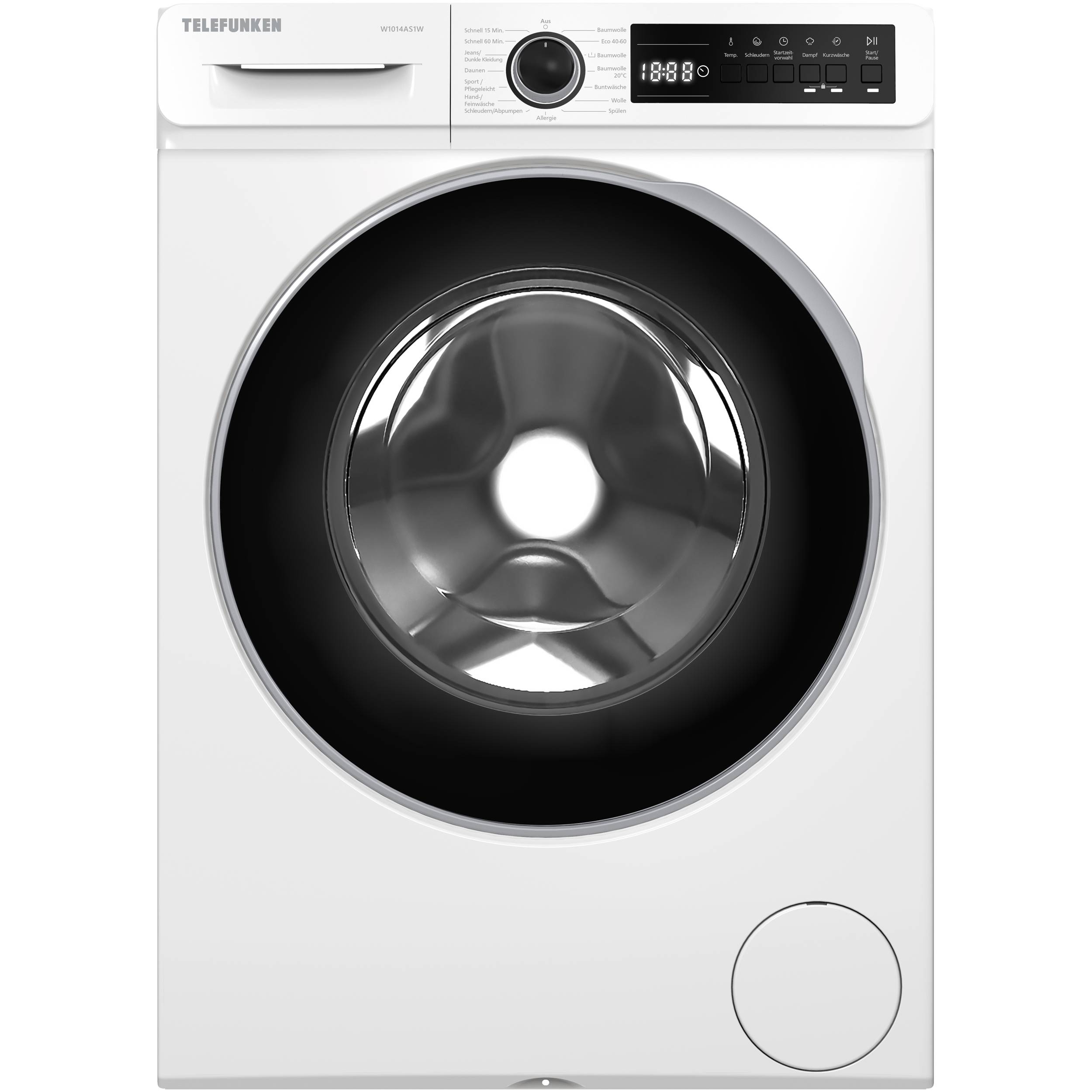Telefunken Waschmaschine 10kg | Frontlader 1400 U/Min. | Dampffunktion | Inverter Motor | AquaStop | W1014AS1W