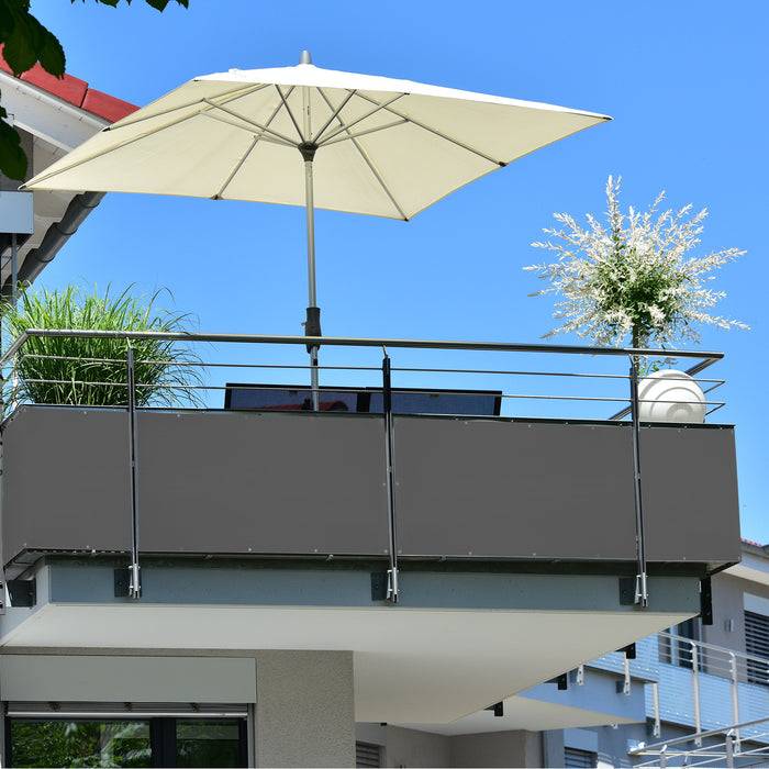 FLOORDIREKT Balkonsichtschutz - Sicht- & Windschutz - Inklusive stabiler Metallösen & Befestigungsschnur - Anthrazit - 90 x 500 cm