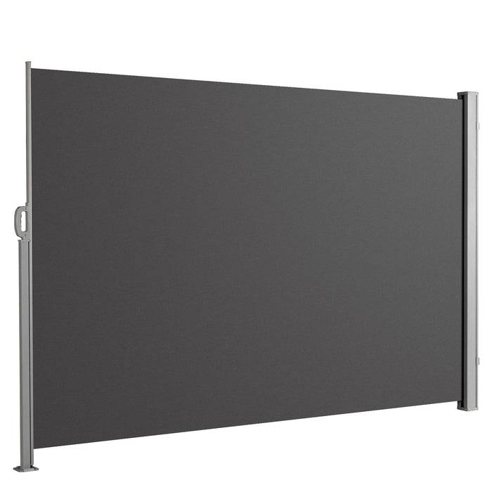 FLOORDIREKT Alu-Seitenmarkise – Sicht- & Sonnenschutz für Balkon oder Terrasse – UV-beständig & wasserabweisend – Anthrazit – 200 × 300 cm