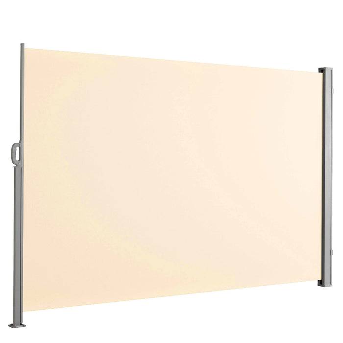 FLOORDIREKT Alu-Seitenmarkise – Sicht- & Sonnenschutz für Balkon oder Terrasse – UV-beständig & wasserabweisend – Beige – 160 × 300 cm