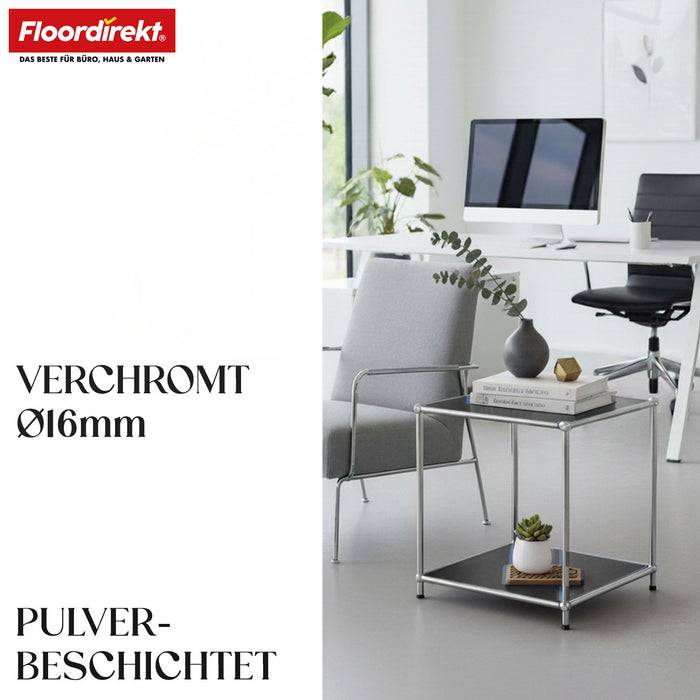 FLOORDIREKT Metallregal Concept Epure MK-012 - Offenes Aufbewahrungs- & Ablageregal - Vielseitig einsetzbar - Schwarz