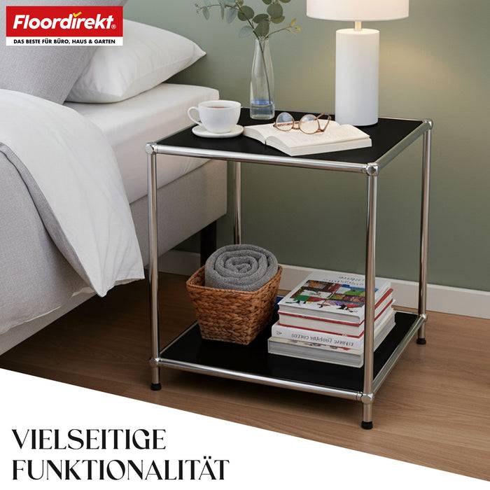 FLOORDIREKT Metallregal Concept Epure MK-012 - Offenes Aufbewahrungs- & Ablageregal - Vielseitig einsetzbar - Schwarz