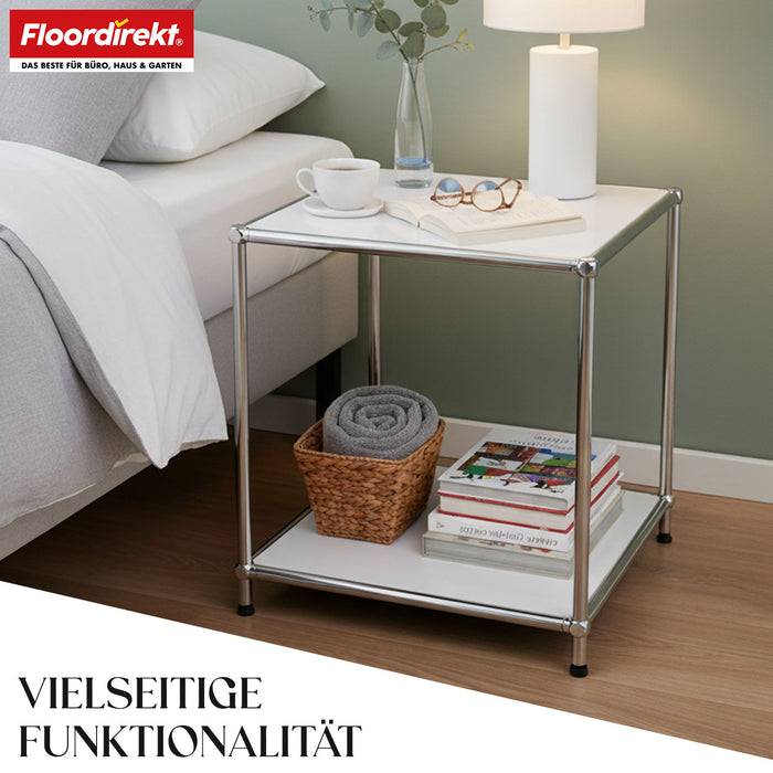 FLOORDIREKT Metallregal Concept Epure MK-012 - Offenes Aufbewahrungs- & Ablageregal - Vielseitig einsetzbar - Weiß