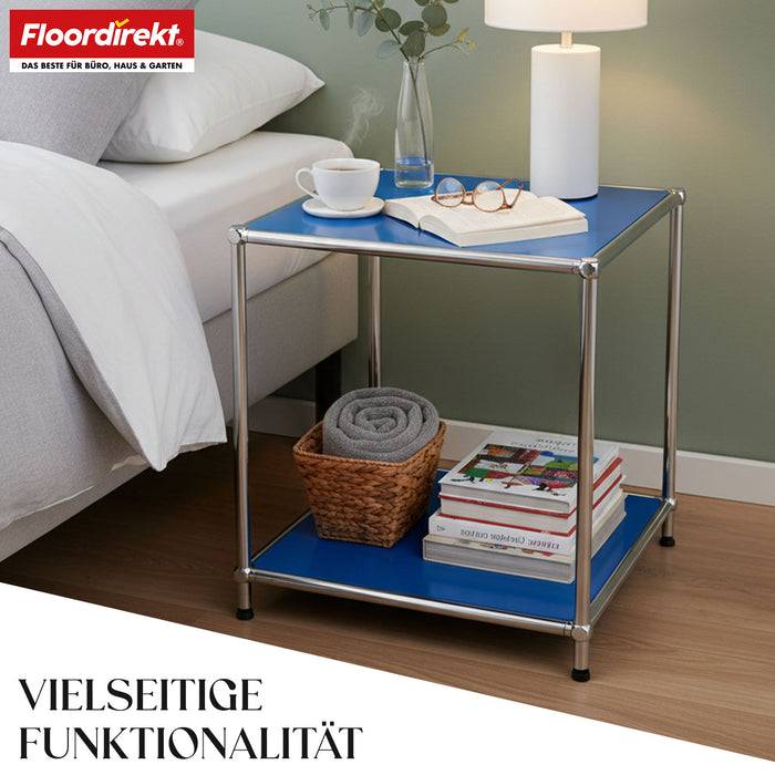 FLOORDIREKT Metallregal Concept Epure MK-012 - Offenes Aufbewahrungs- & Ablageregal - Vielseitig einsetzbar - Blau
