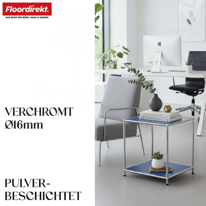FLOORDIREKT Metallregal Concept Epure MK-012 - Offenes Aufbewahrungs- & Ablageregal - Vielseitig einsetzbar - Blau