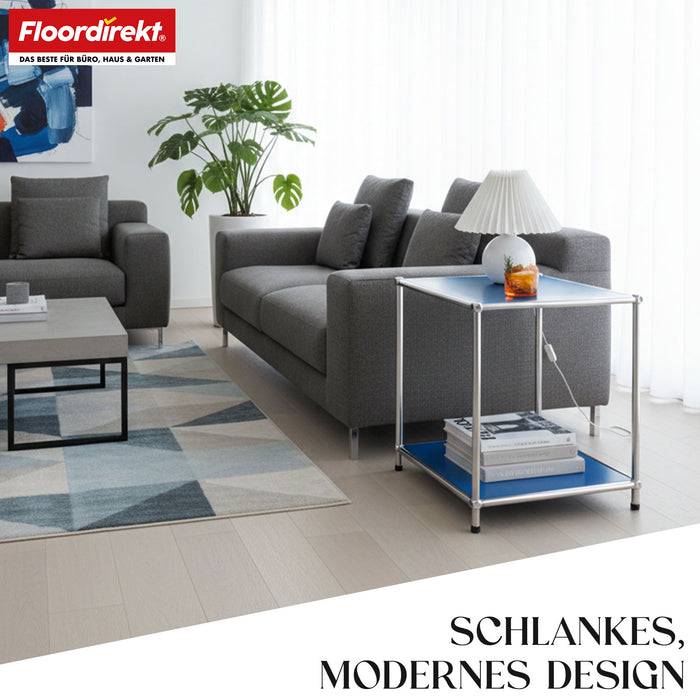 FLOORDIREKT Metallregal Concept Epure MK-012 - Offenes Aufbewahrungs- & Ablageregal - Vielseitig einsetzbar - Blau