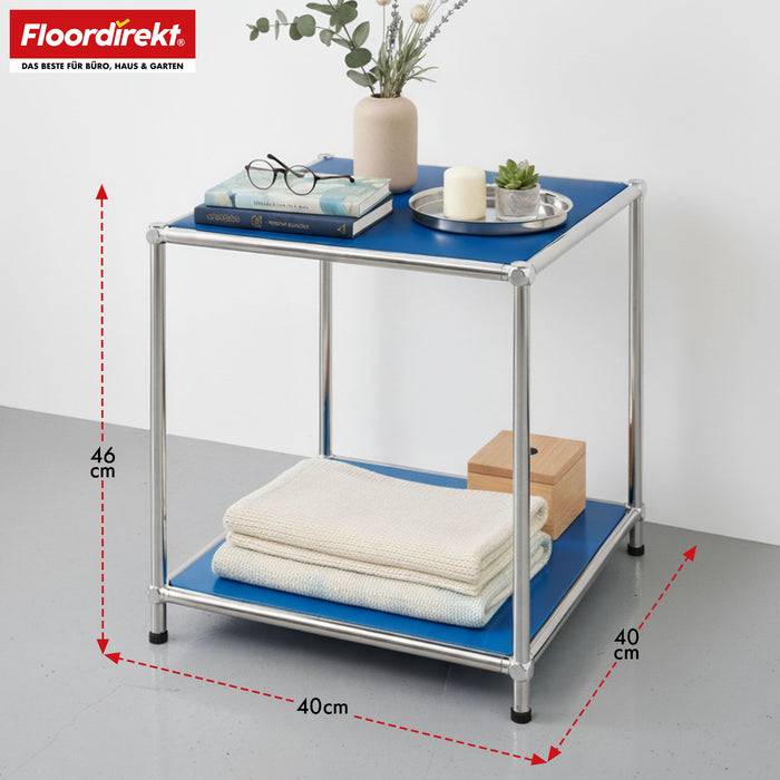 FLOORDIREKT Metallregal Concept Epure MK-012 - Offenes Aufbewahrungs- & Ablageregal - Vielseitig einsetzbar - Blau