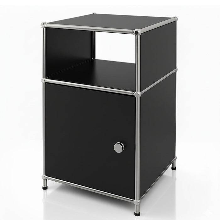 FLOORDIREKT Metallregal Concept Epure MK-040 - Beistell- & Aufbewahrungsregal mit Tür - Vielseitig einsetzbar - Schwarz