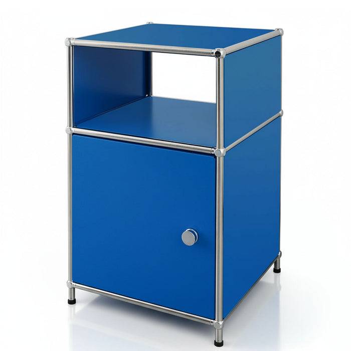 FLOORDIREKT Metallregal Concept Epure MK-040 - Beistell- & Aufbewahrungsregal mit Tür - Vielseitig einsetzbar - Blau
