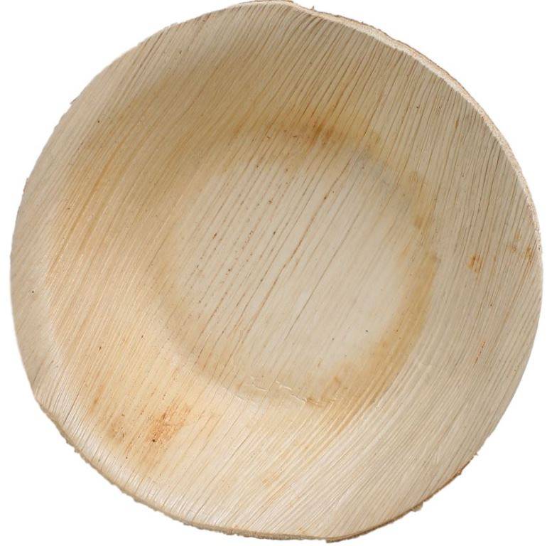 100x Runde Schale aus Palmblatt Größe 12,5 cm
