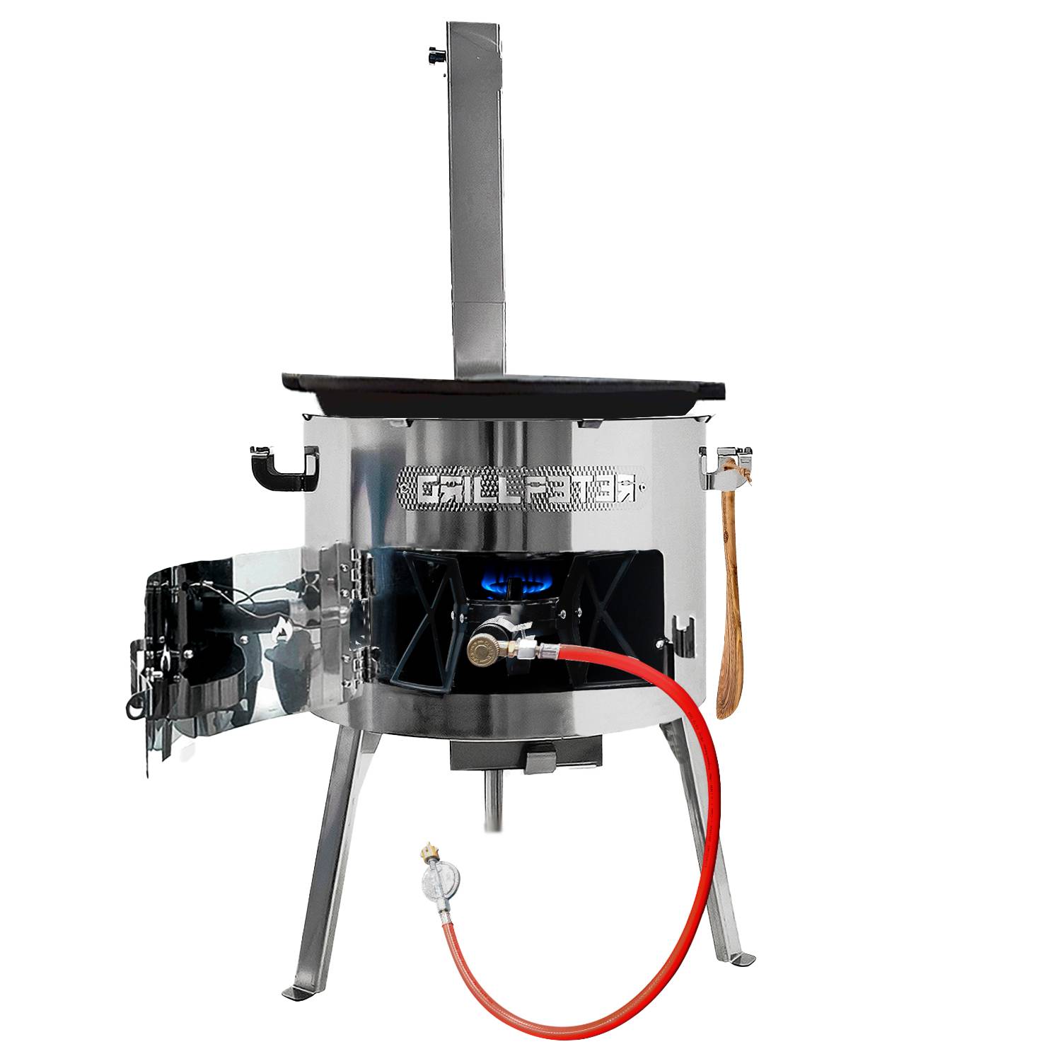 Utschak Set MultiFlame mit Holz und Gas befeuerbar mit Kazan 15L ohne Deckel