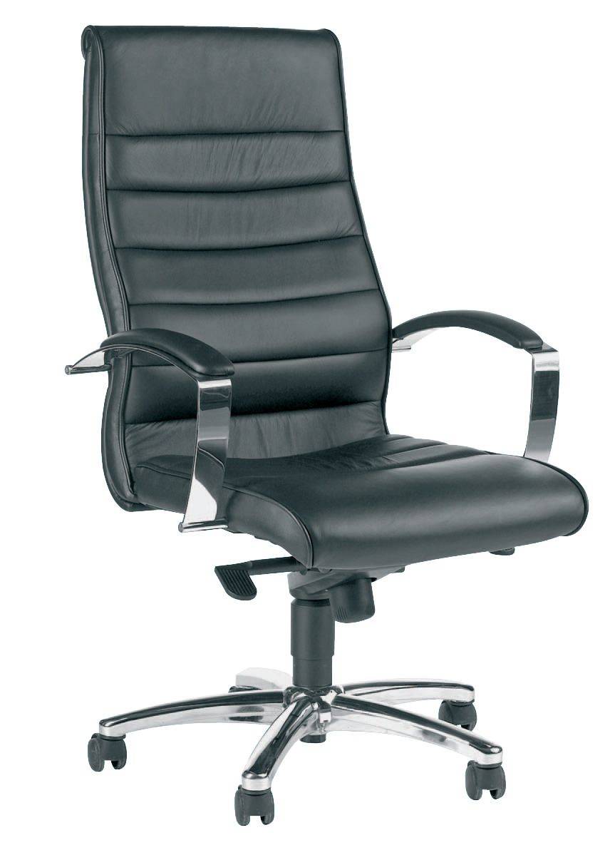 Topstar® 8779A80H Chefsessel TD Luxe 10 - schwarz, Leder, mit Armlehnen, Sicherheitsdoppelrollen für alle Böden
