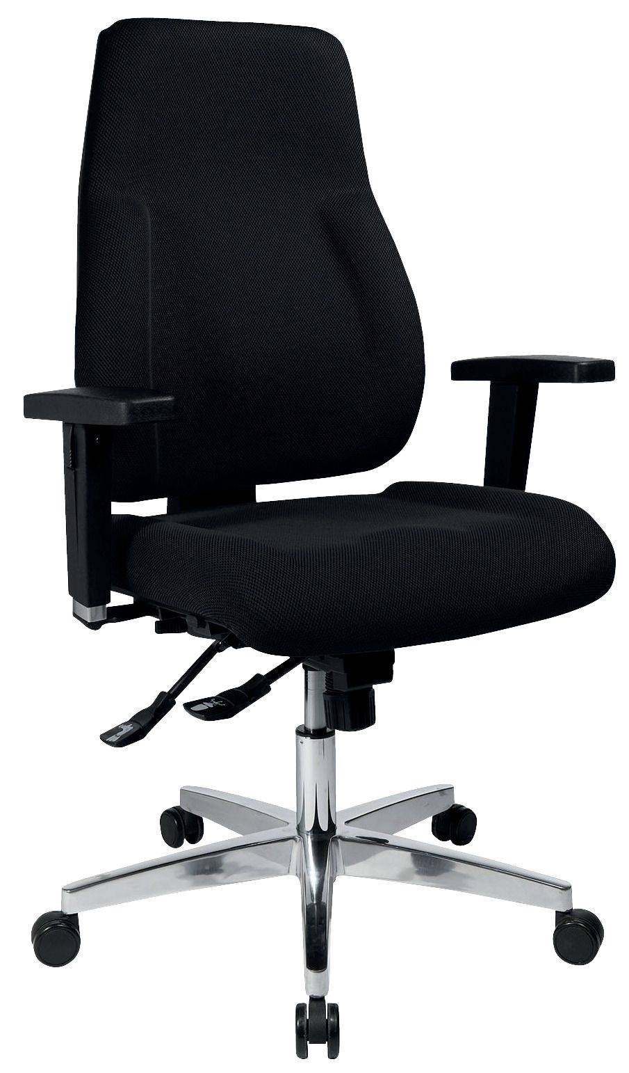 Topstar® PI99GBC0H Bürodrehstuhl P91 - schwarz, mit Armlehnen, Sicherheitsdoppelrollen für alle Böden