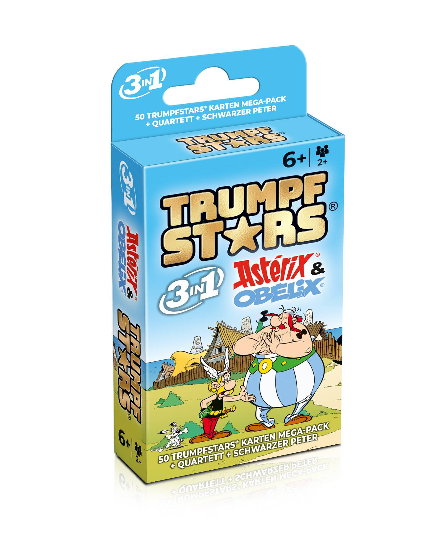 Kartenspiel Trumpfstars Asterix & Obelix 3 in 1 Quartettspiel ab 6 Jahren für 2+ Spieler
