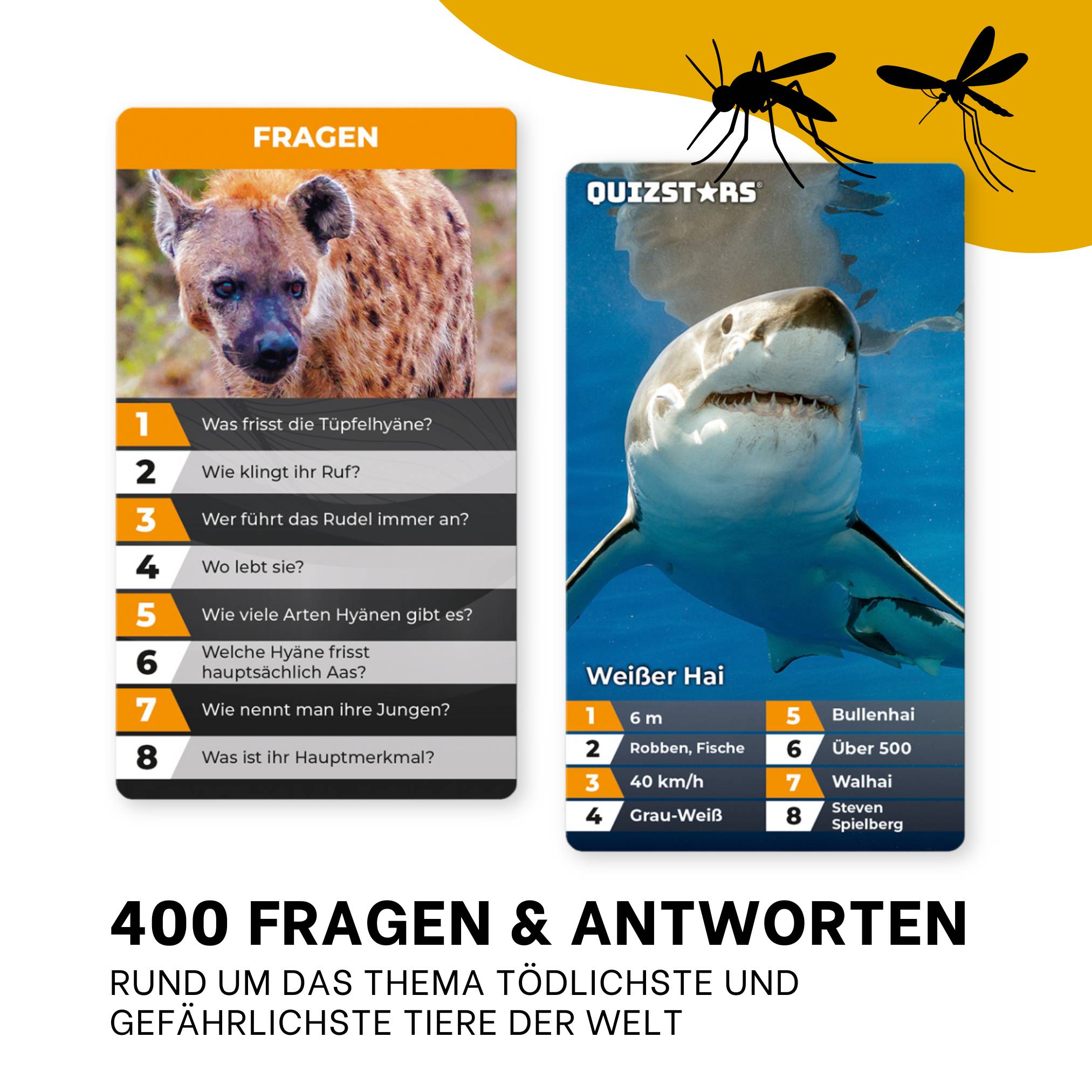 Quizstars Kartenspiel Die tödlichsten und gefährlichsten Tiere der Welt Quizspiel ab 6 Jahren