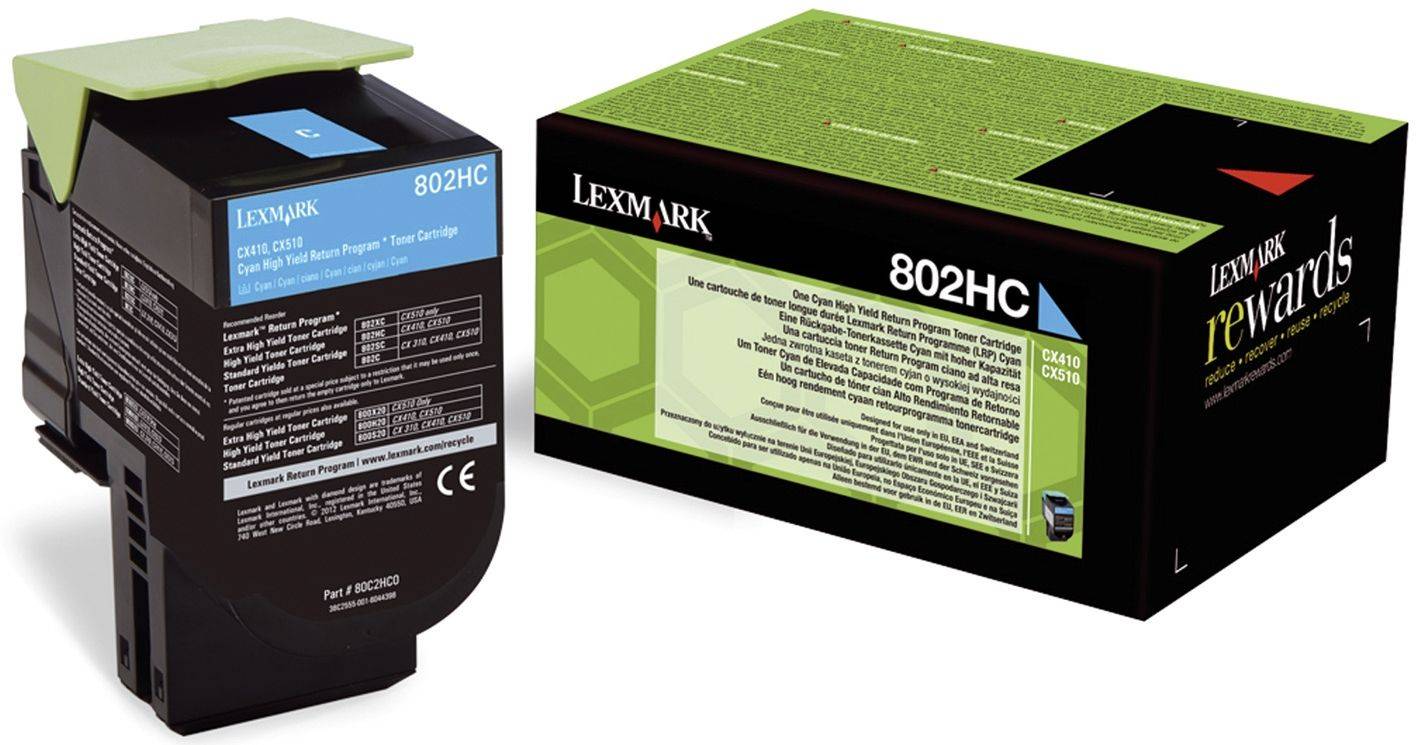 Lexmark 80C2HC0 Original Lexmark Toner-Kit cyan return program (0080C2HC0,080C2HC0,80C2HC0,802HC,NO802HC)