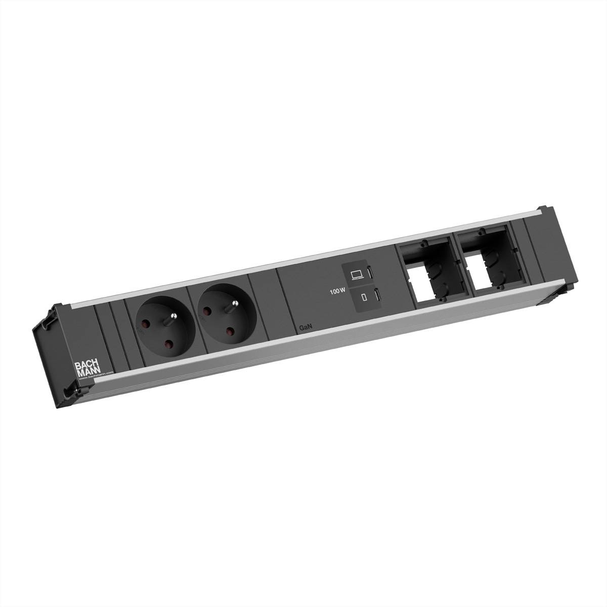 BACHMANN CONI 2xUTE 1xUSB C/C 100W, 2xCM L=0,2m