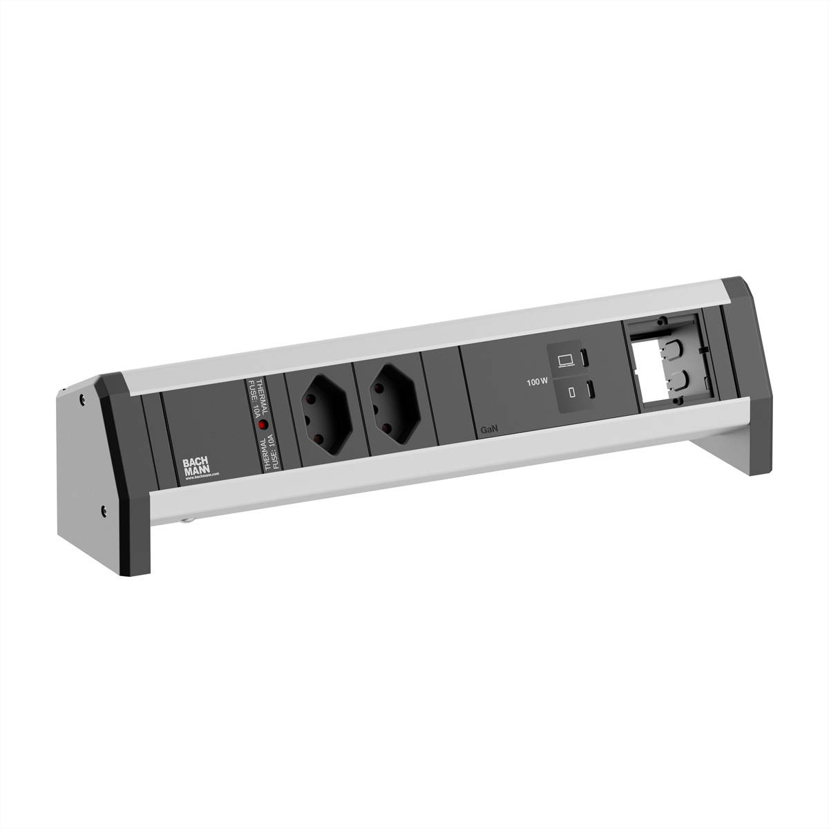 BACHMANN DESK 2xCH 90° 1xUSB C/C 100W, 1xCM