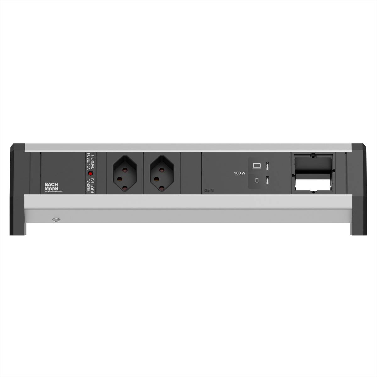 BACHMANN DESK 2xCH 90° 1xUSB C/C 100W, 1xCM