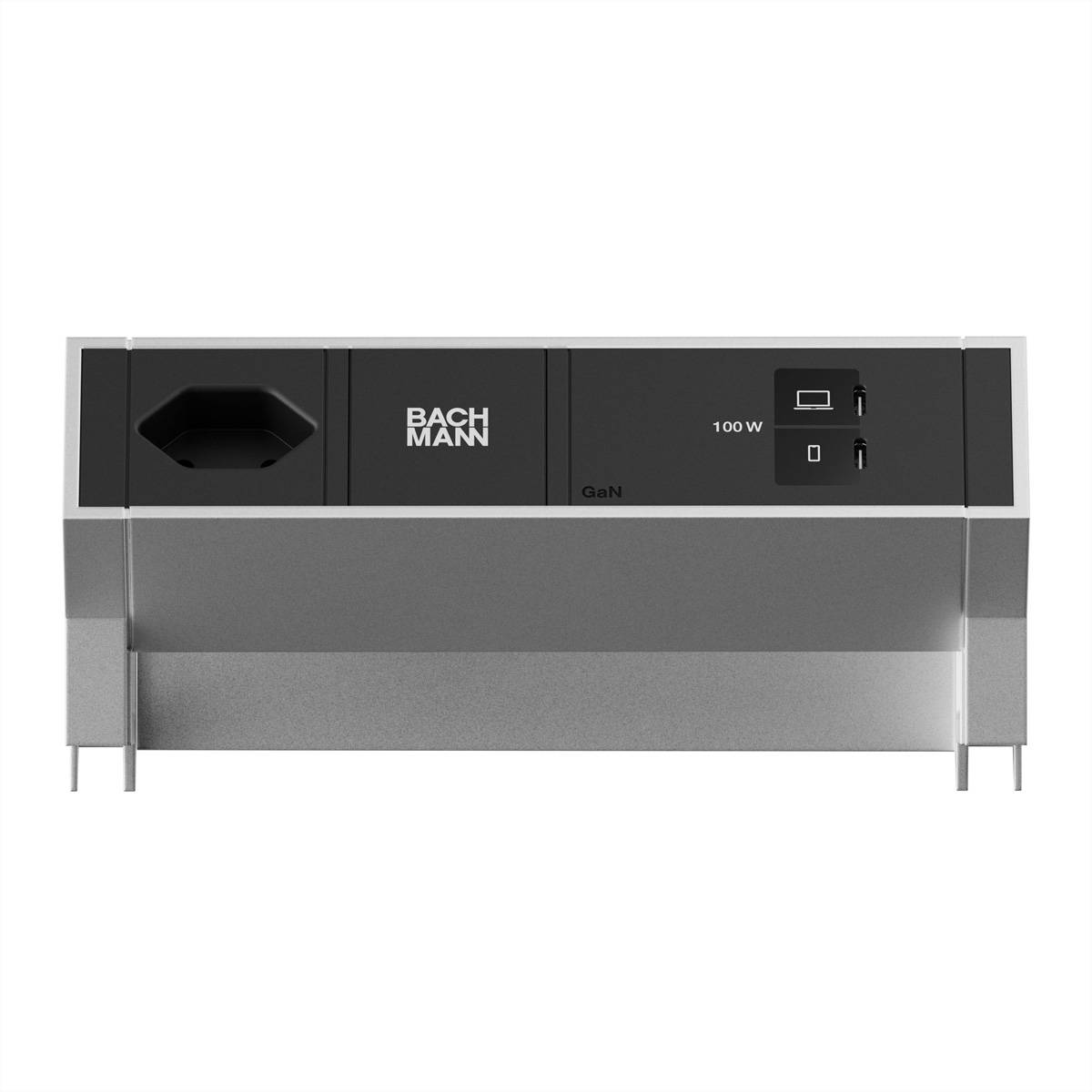 BACHMANN DESK2 1xCH 90° 1xUSB C/C 100W, L=0,2m INOX
