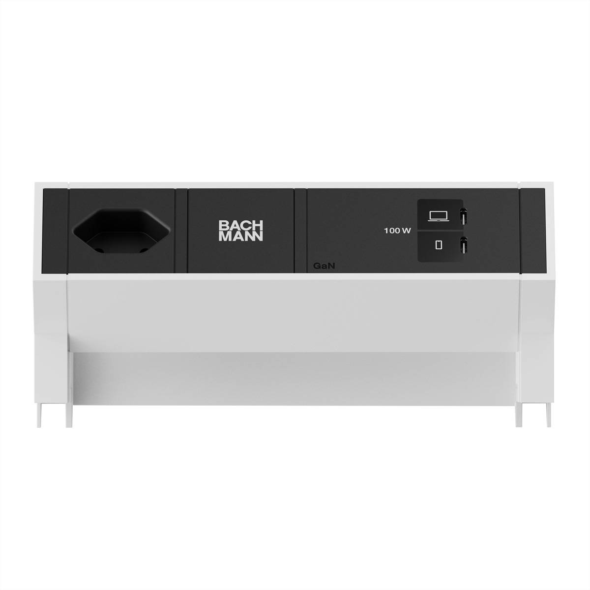 BACHMANN DESK2 1xCH 90° 1xUSB C/C 100W, L=0,2m RAL9010