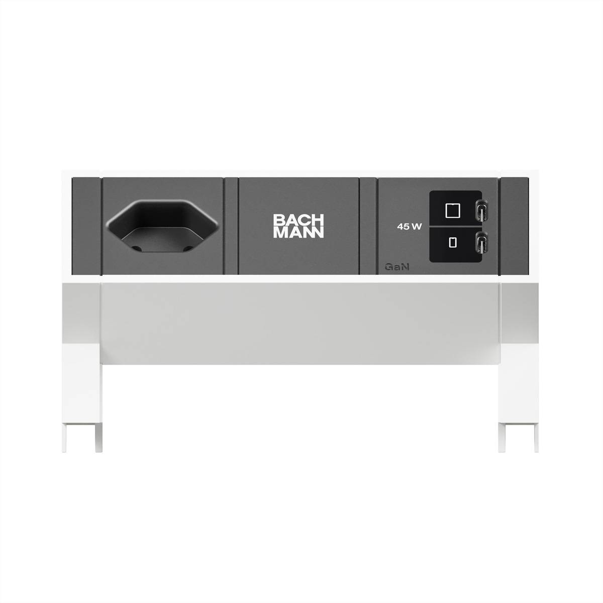BACHMANN DESK2 1xCH 90° 1xUSB C/C 45W, L=0,2m RAL9010