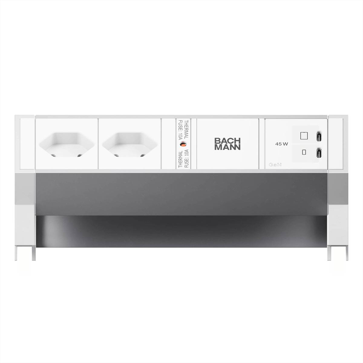 Bachmann DESK2 ALU WHITE 2xCH 90° BM0022102