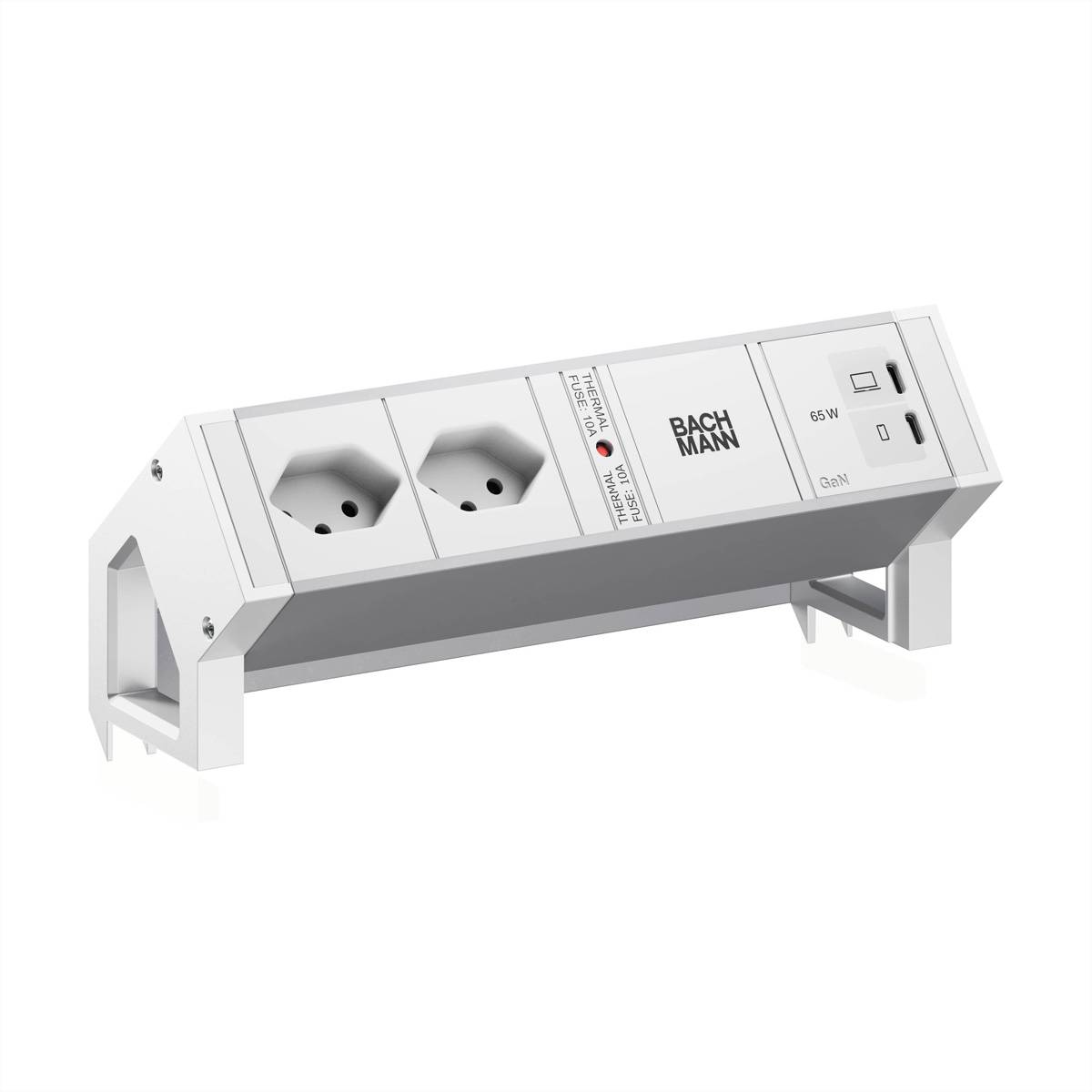 Bachmann DESK2 ALU WHITE 2xCH 90° BM0022103