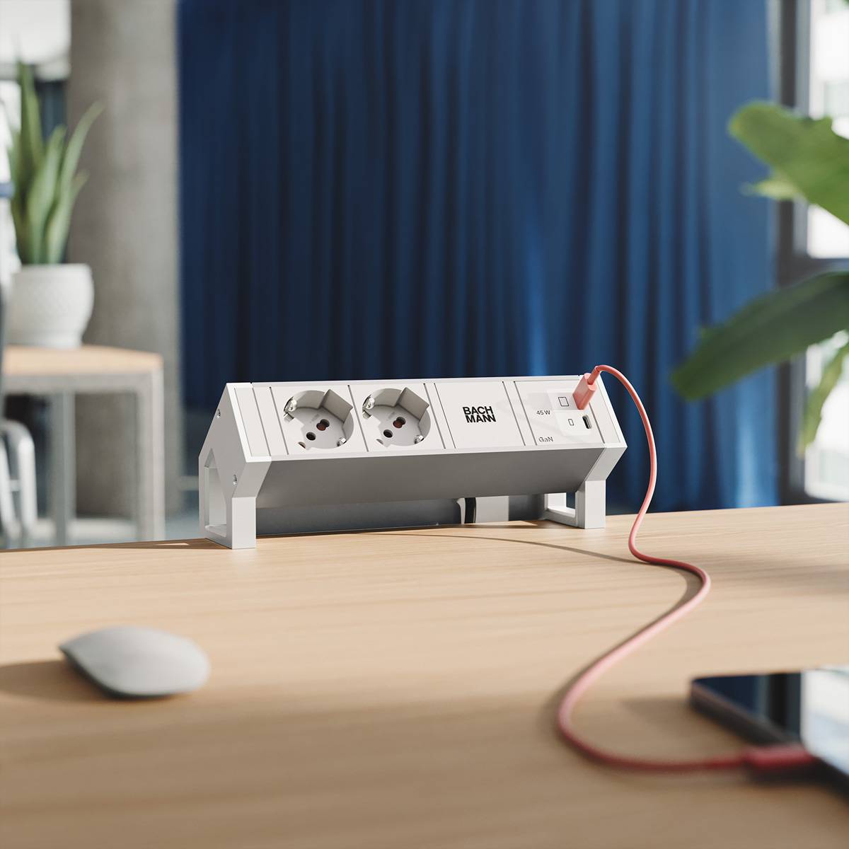 Bachmann DESK2 ALU WHITE 2xP40 BM0022115