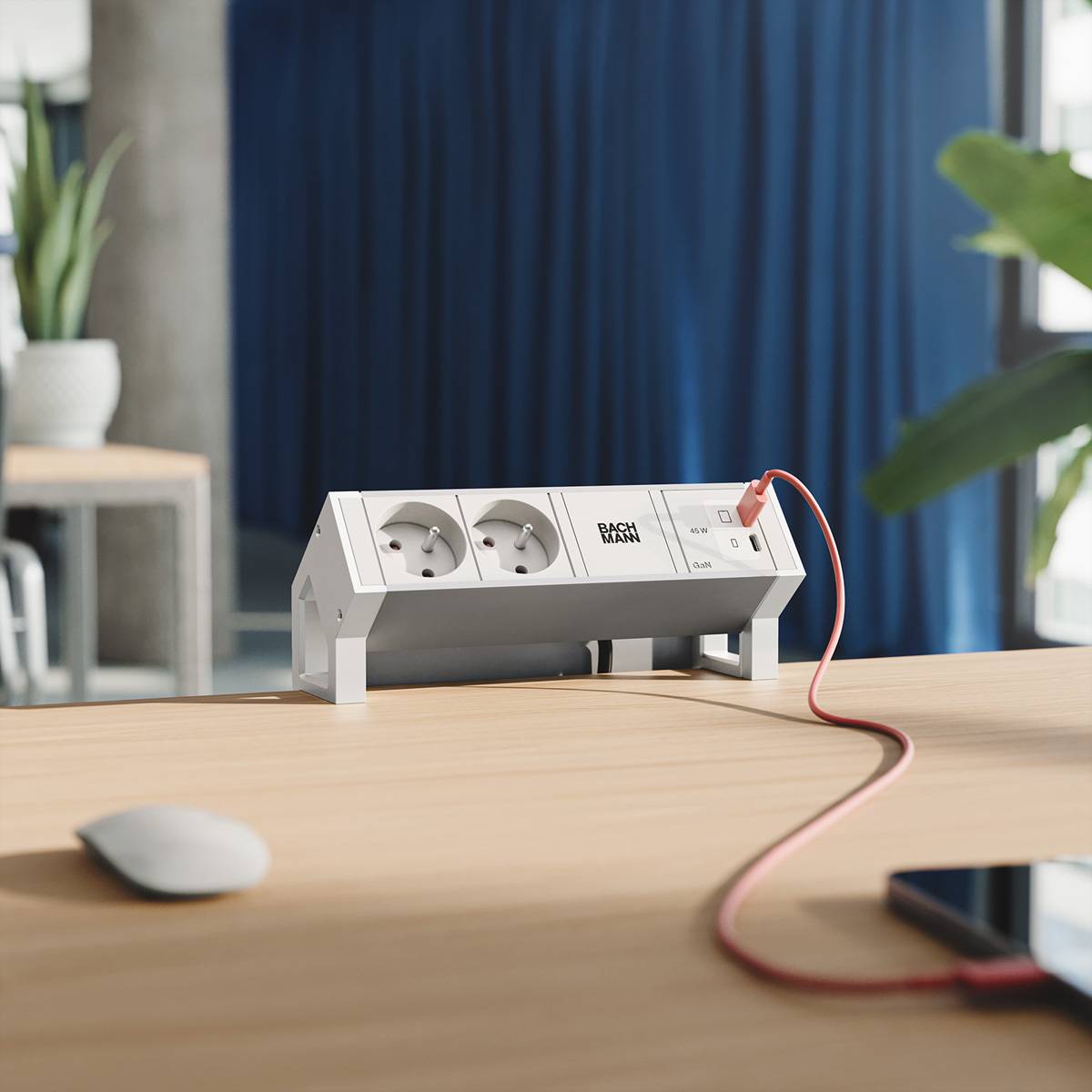 Bachmann DESK2 ALU WHITE 2xUTE BM0022085