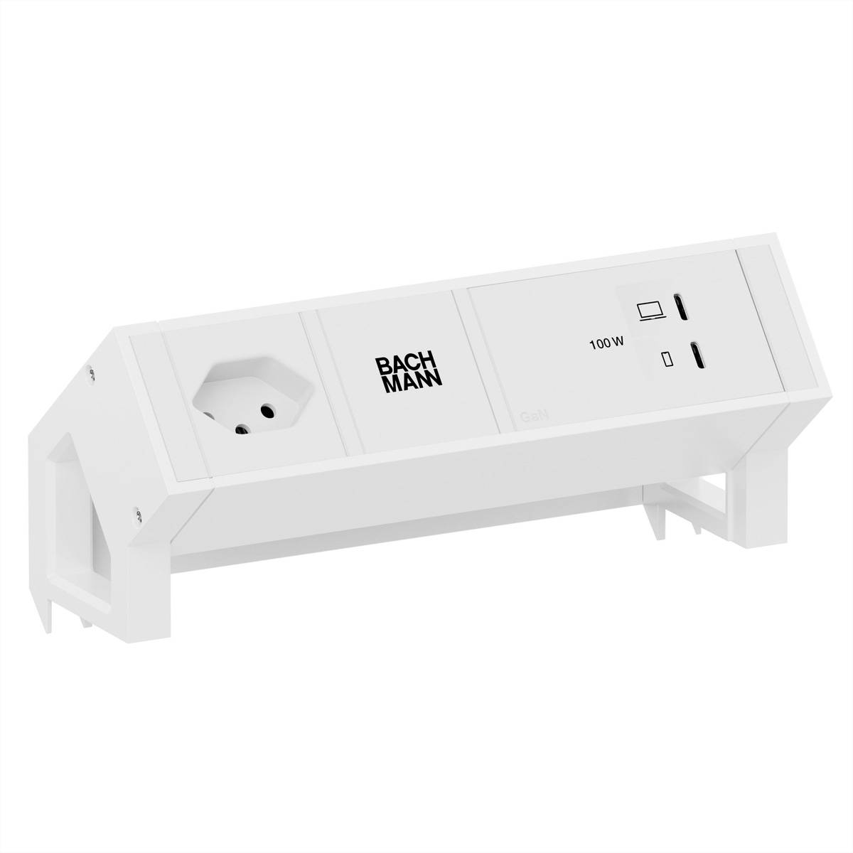 Bachmann DESK2 white 1xCH 90° 1xUSB BM0023895