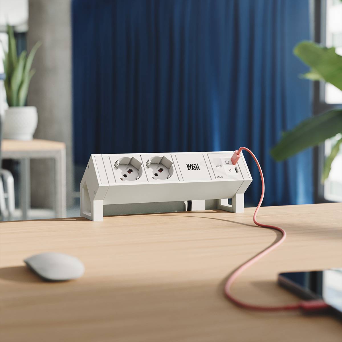 Bachmann DESK2 white 2xP40 1xUSB BM0022113