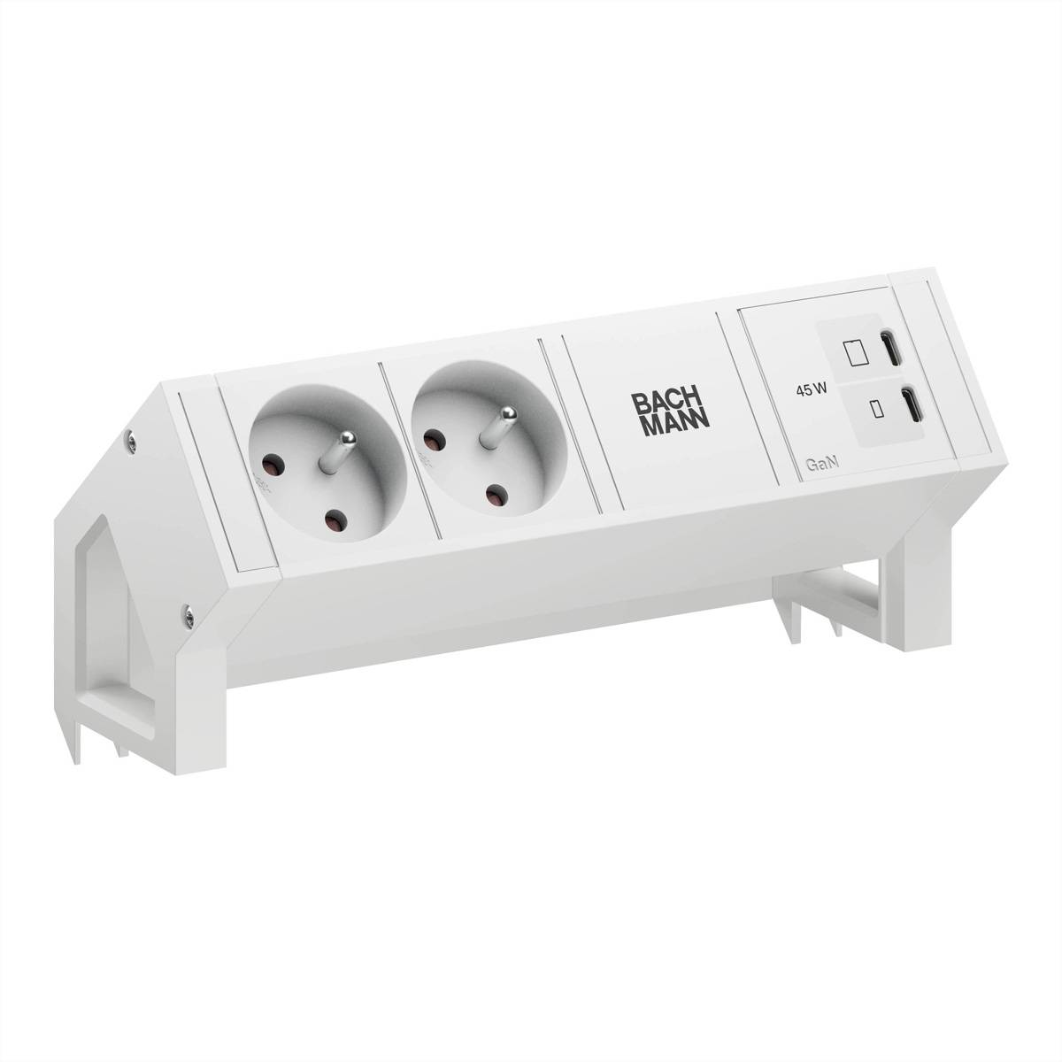 Bachmann DESK2 white 2xUTE 1xUSB BM0022080