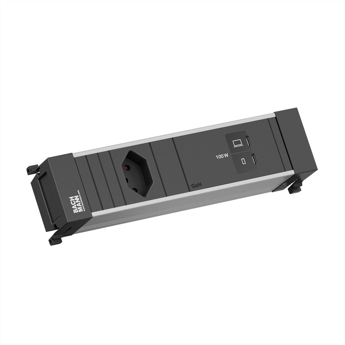 BACHMANN POWER FRAME S 1xCH 0°, 1xUSB C/C 100W L=0,2m