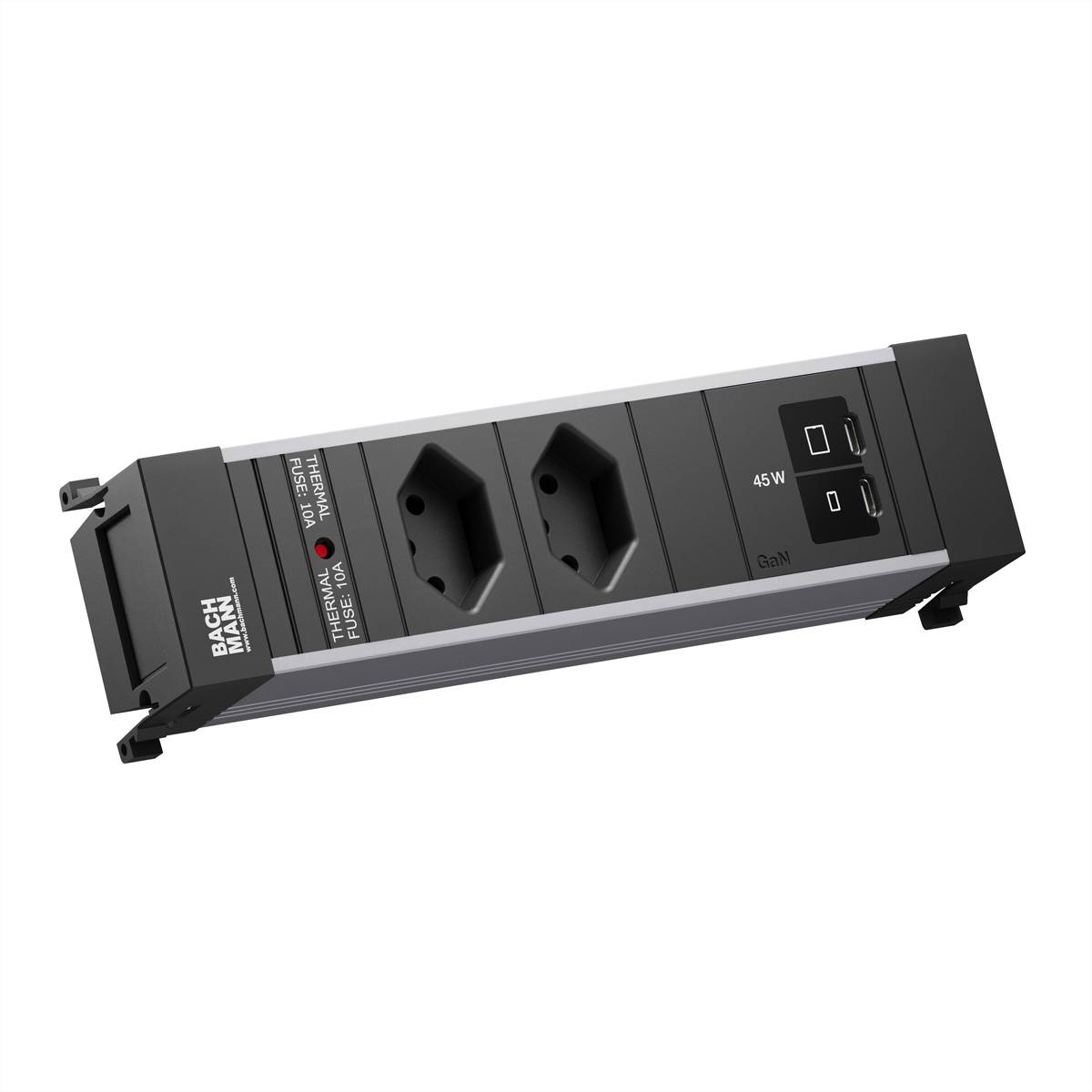 BACHMANN POWER FRAME S 2xCH 0°, 1xUSB C/C 45W L=0,2m