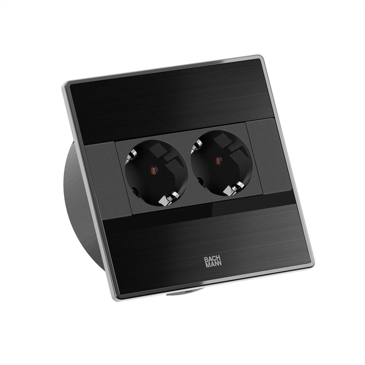 BACHMANN SENSE schwarz 2xCEE7/3, L=2,0m AEH