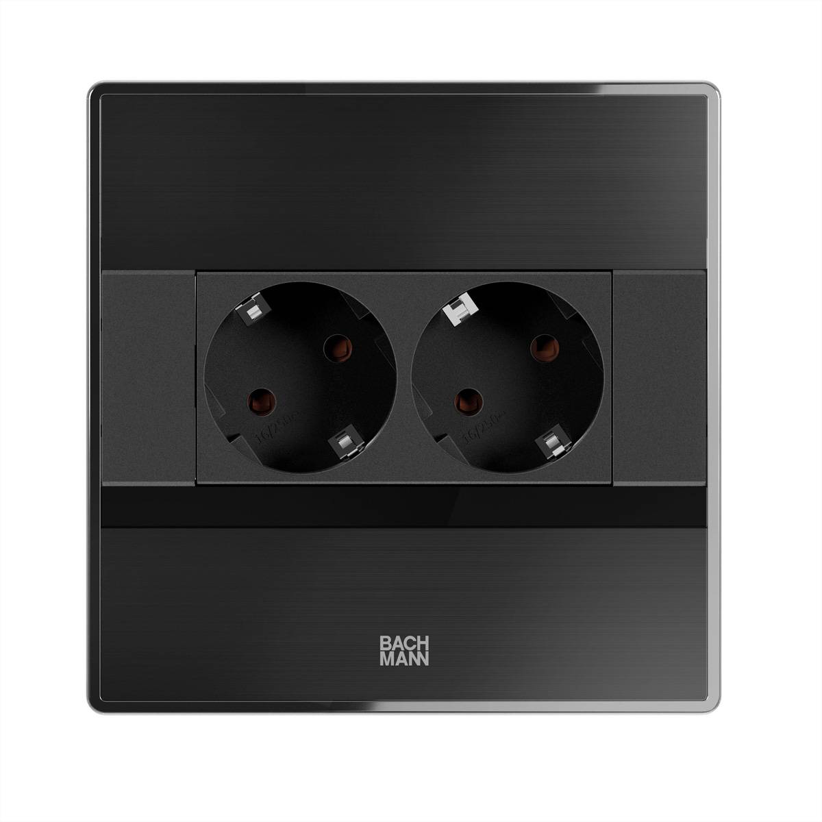 BACHMANN SENSE schwarz 2xCEE7/3, L=2,0m AEH