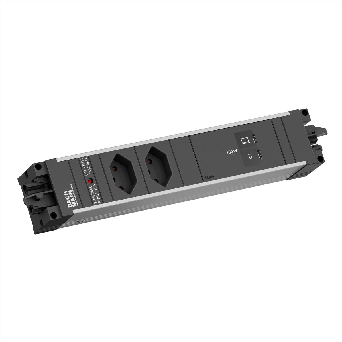 BACHMANN STEP ALU 2xCH 90°, 1xUSB C/C 100W