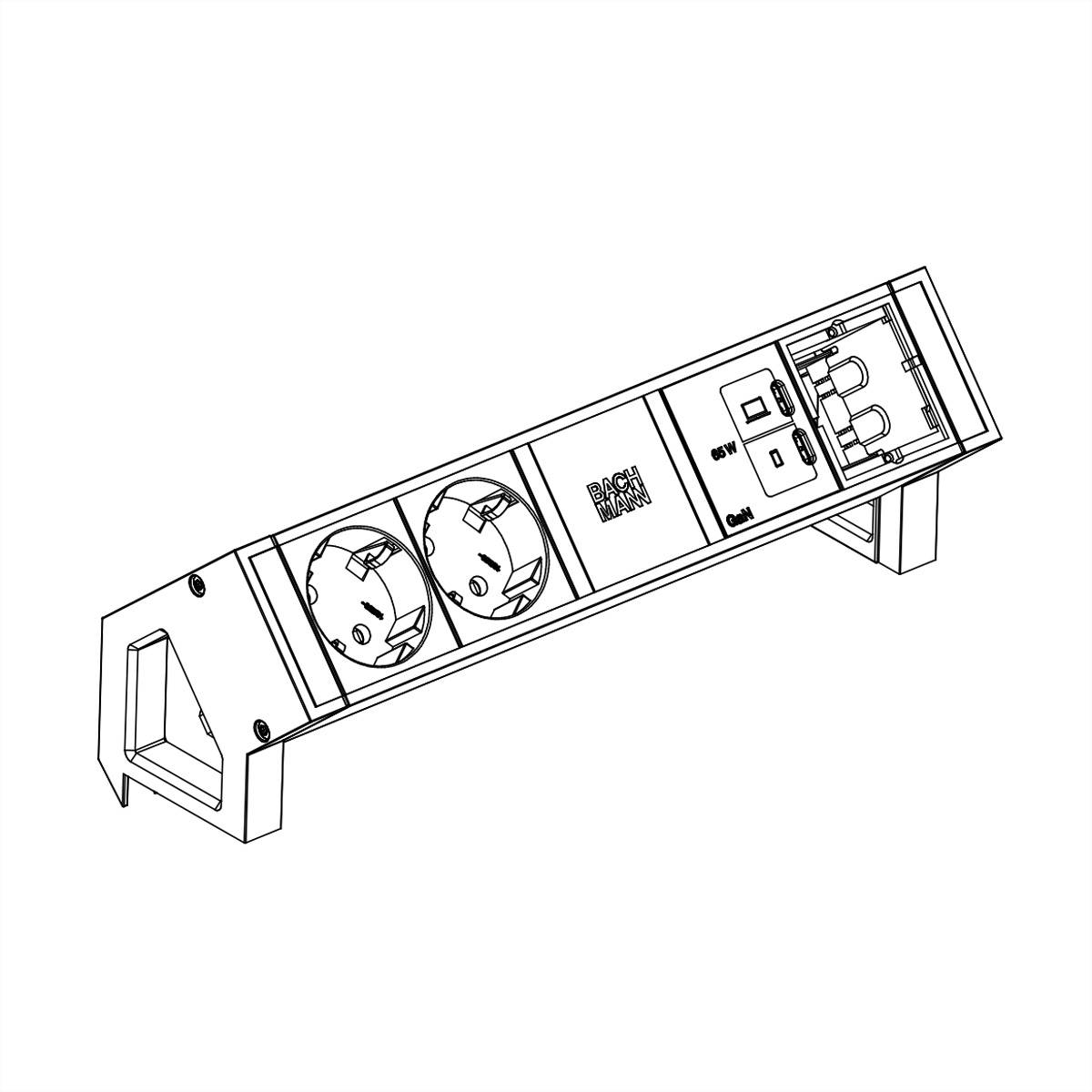 Bachmann DESK2 2xCEE7/3 1xUSB C/C BM0024278
