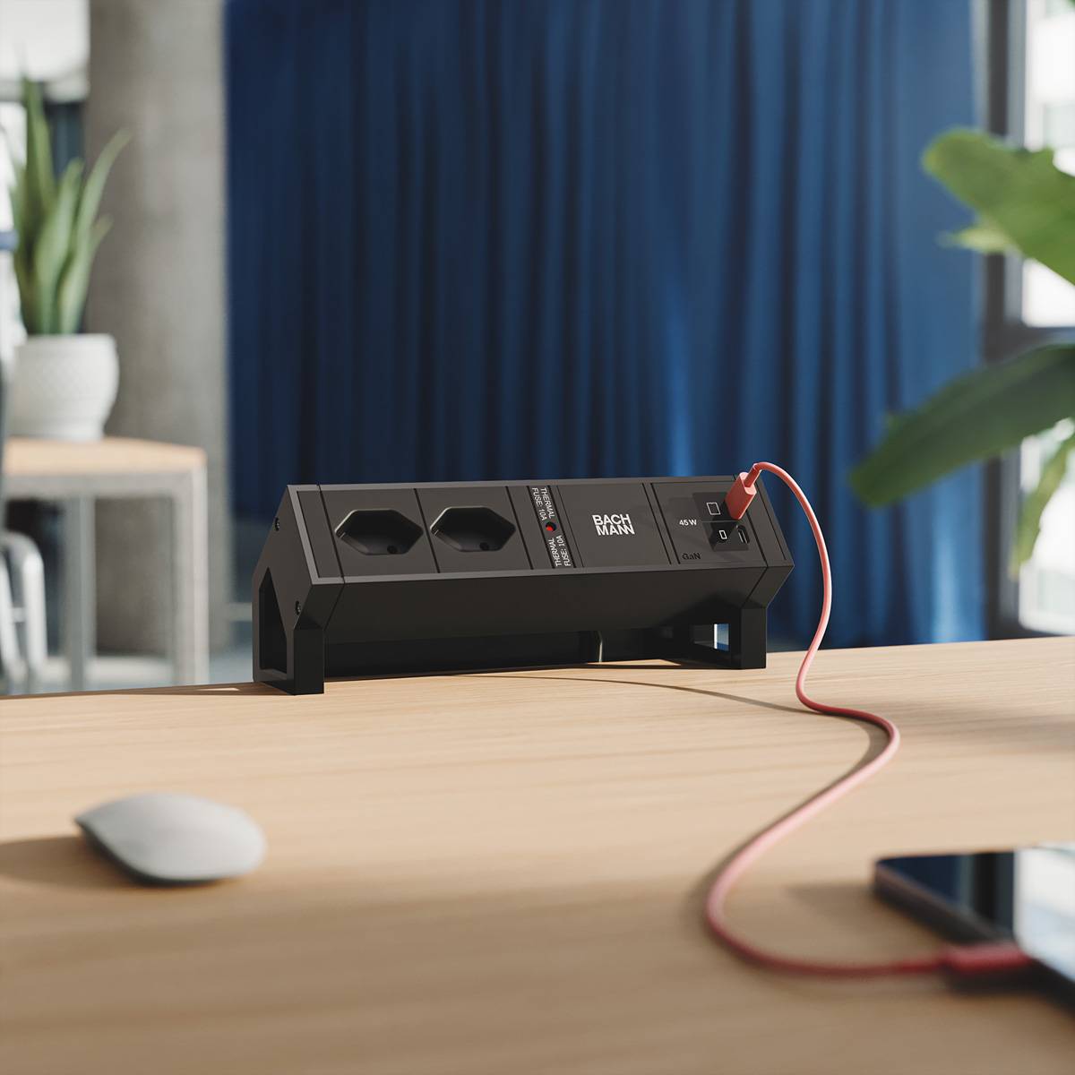 Bachmann DESK2 2xCH 90° 1xUSB C/C BM0022097