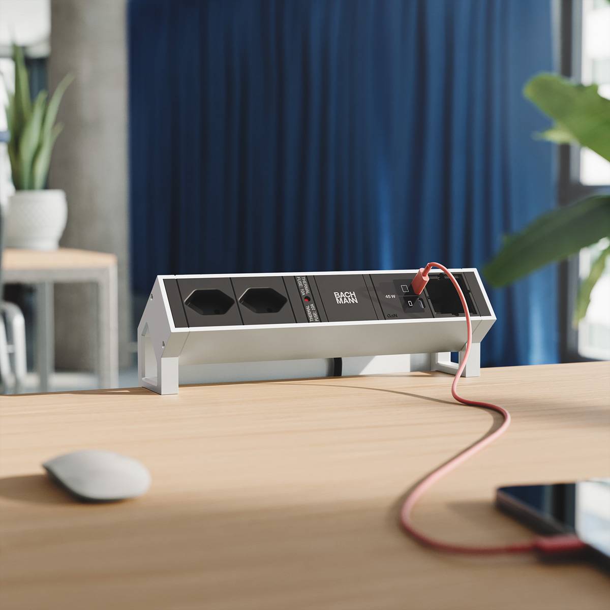 Bachmann DESK2 2xCH 90° 1xUSB C/C BM0022094