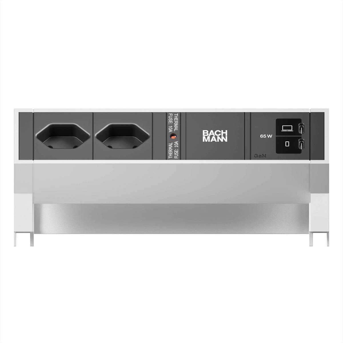 BACHMANN DESK2 2xCH 90° 1xUSB C/C 65W, L=0,2m INOX