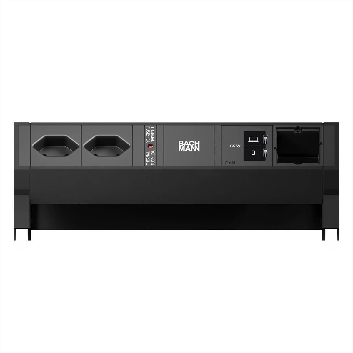 BACHMANN DESK2 2xCH 90° 1xUSB C/C 65W, 1xCM L=0,2m RAL9005