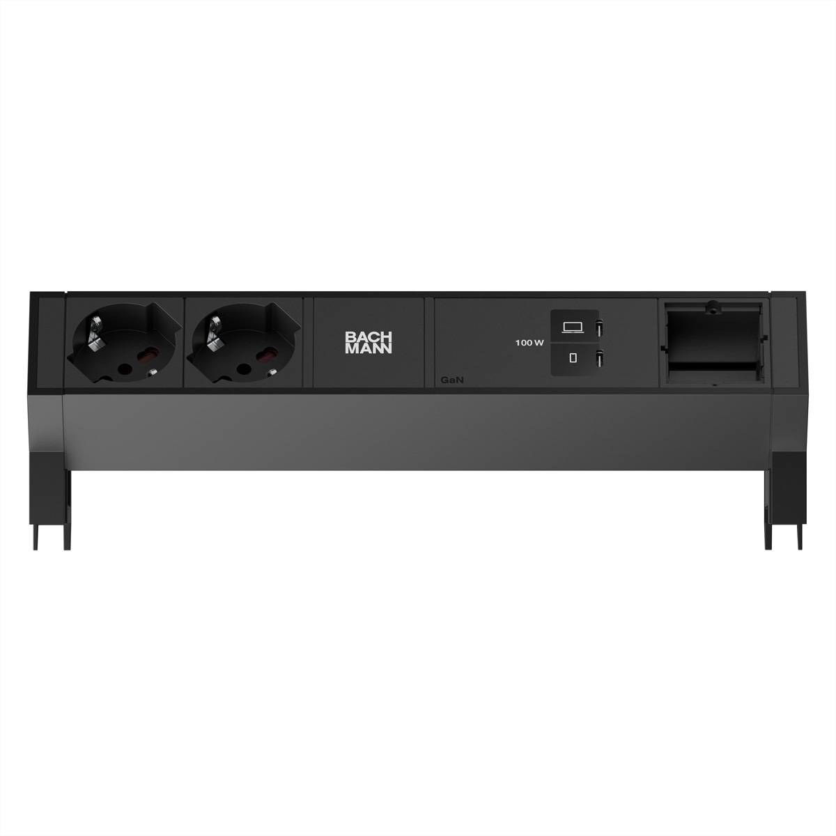BACHMANN DESK2 2xP40 1xUSB C/C 100W, 1xCM L=0,2m RAL9005