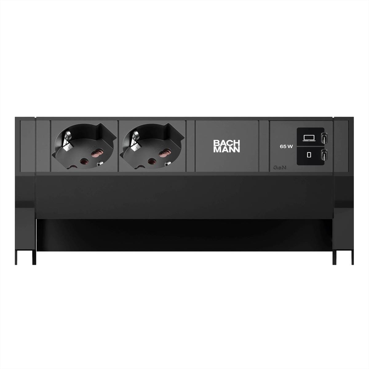 BACHMANN DESK2 2xP40 1xUSB C/C 65W, L=0,2m RAL9005