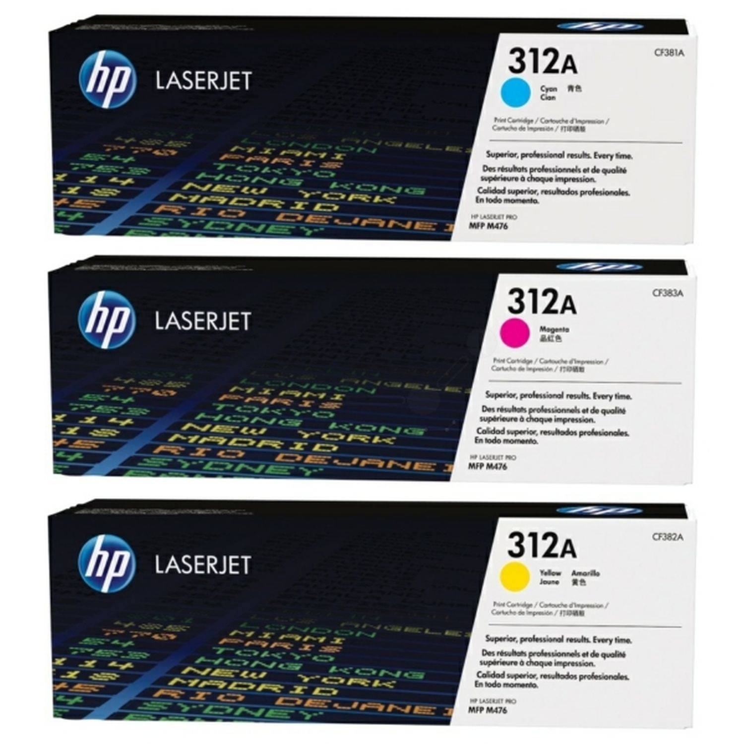 HP CF440AM Original HP Tonerkartusche MultiPack cyan magenta gelb (CF440AM,312A,NO312A)