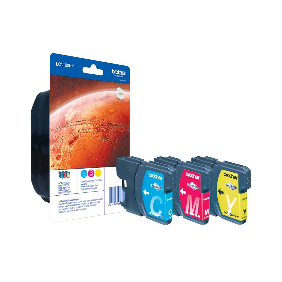 brother LC1100HYRBWBP brother LC-1100HY/C/M/Y cyan, magenta, gelb Druckerpatronen, 3er-Set