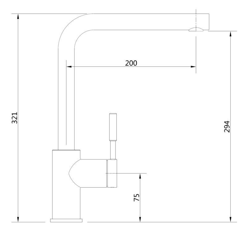 Beitz & Walz Aqvadesign Spültisch-Ehm. / rund /seitl. Hebel / mattschwarz