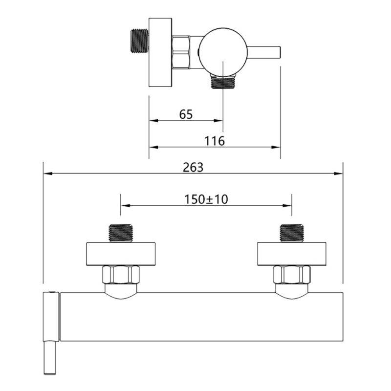 Beitz & Walz Aqvadesign Brause-Ehm. 1/2" / rund / neu / schwarz