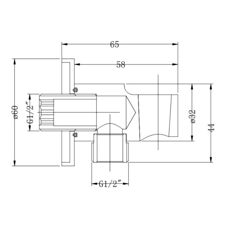 Beitz & Walz AqvaShower Konushalter m. Wandanschluss 1/2", chrom